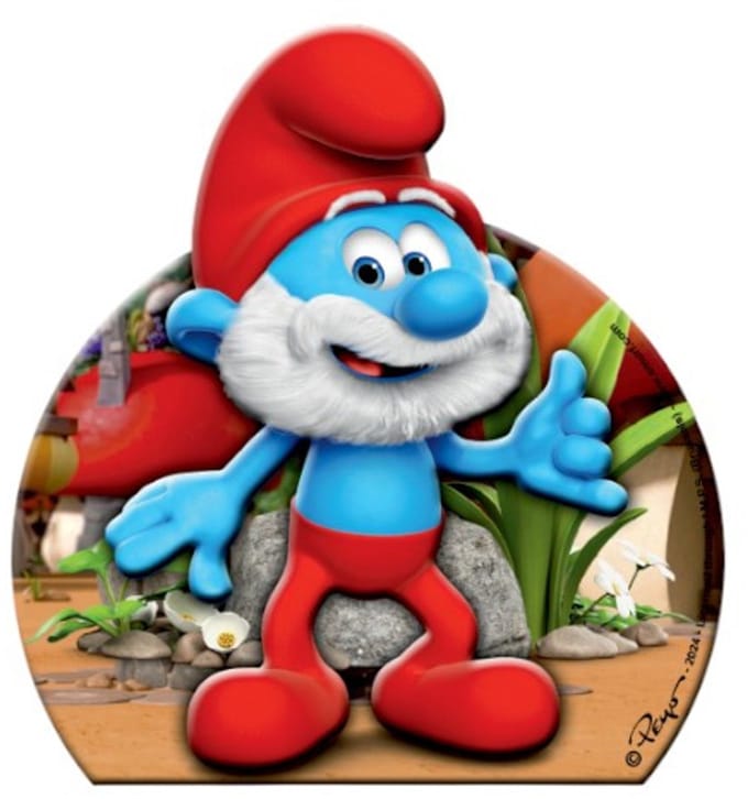 Grote smurf harsmagneet / Koelkastmagneet - 8 cm