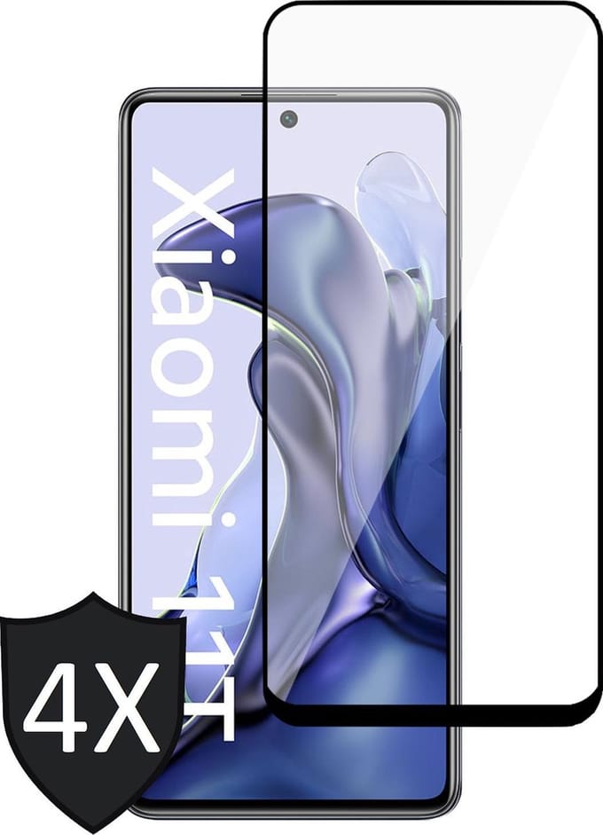 Screenprotector geschikt voor Xiaomi Mi 11T - Beschermglas Full - Glas Screen Protector - 4 Stuks