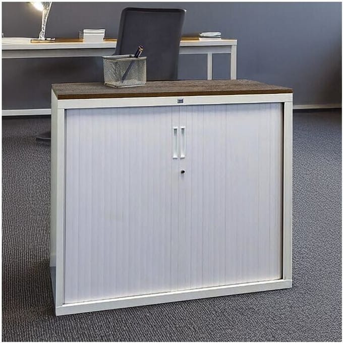 Topblad voor roldeurkast 120cmx45cm, logan eiken