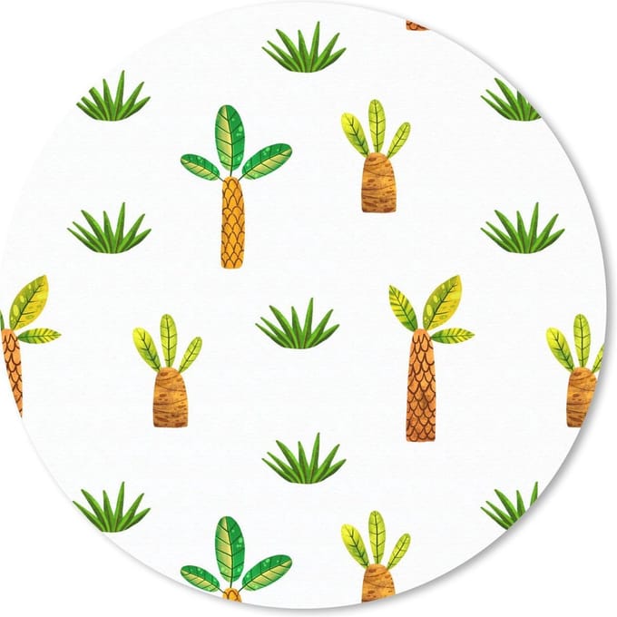 Muismat rond 20x20 cm - Mousepad Jungle - Bomen - Design - Ronde muismatten