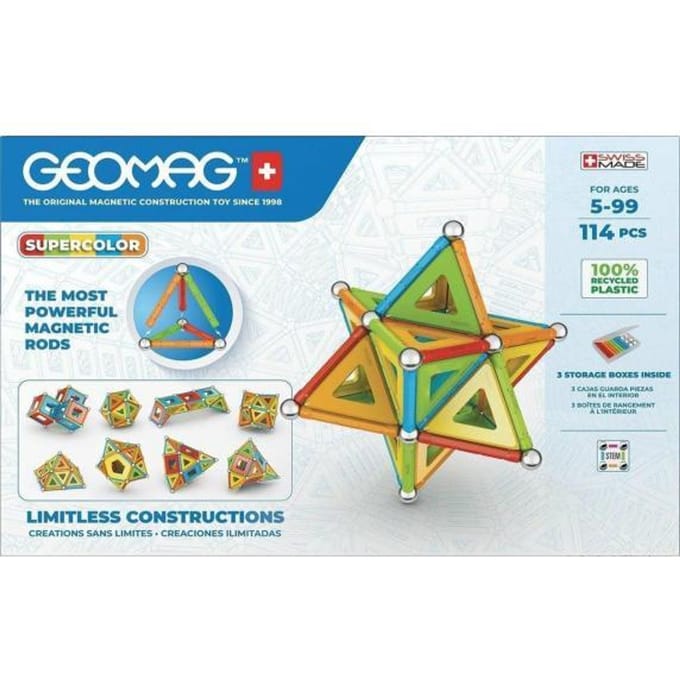 Geomag Super Color Recycled - Magnetisch Constructiespeelgoed met Panelen - 114-delig - Vanaf 5 jaar