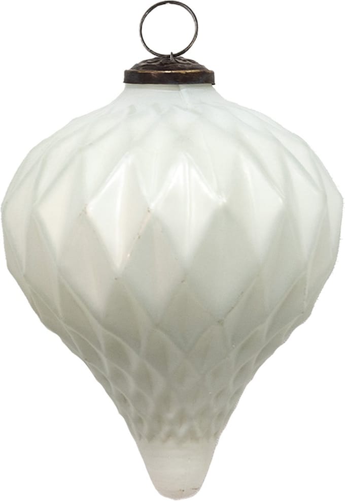 Clayre & Eef Kerstbal Overig Ø 13 cm Wit Glas Kerstballen