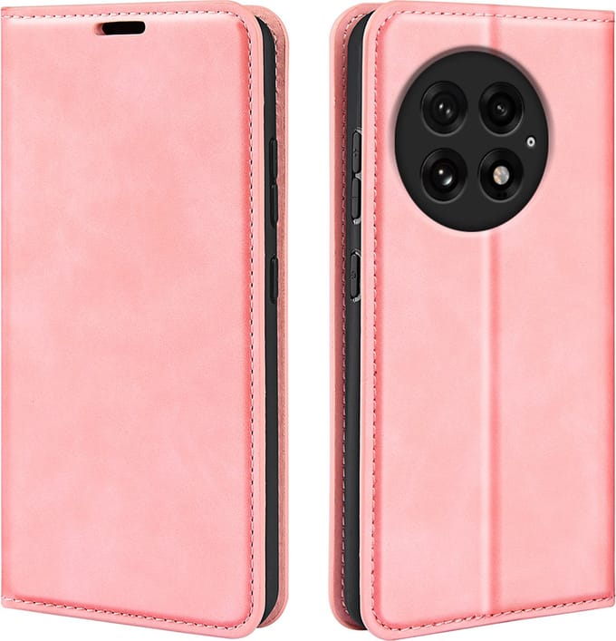 MobyDefend Hoesje - Geschikt voor OnePlus 13 - Luxe Wallet Bookcase (Magnetische Sluiting) - Roze