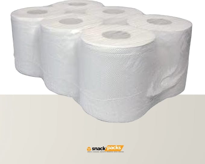 Poetspapier Wit - Premium Kwaliteit - 6 Rollen - Sterk & Absorberend - Voor Horeca & Industrie - 2-Laags