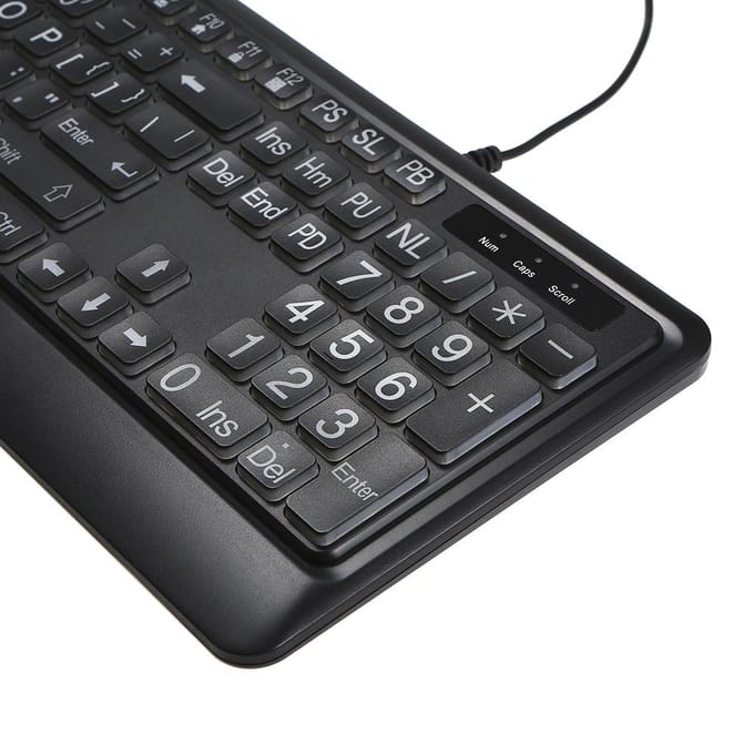 USB-interface Grootletter Toetsenbord met achtergrondverlichting