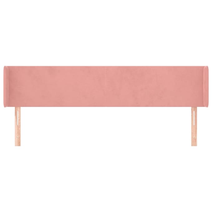 vidaXL - Hoofdbord - met - randen - 183x16x78/88 - cm - fluweel - roze