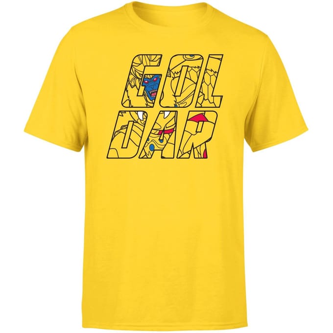Power Rangers Goldar Text Men's T-Shirt - Yellow - XL
