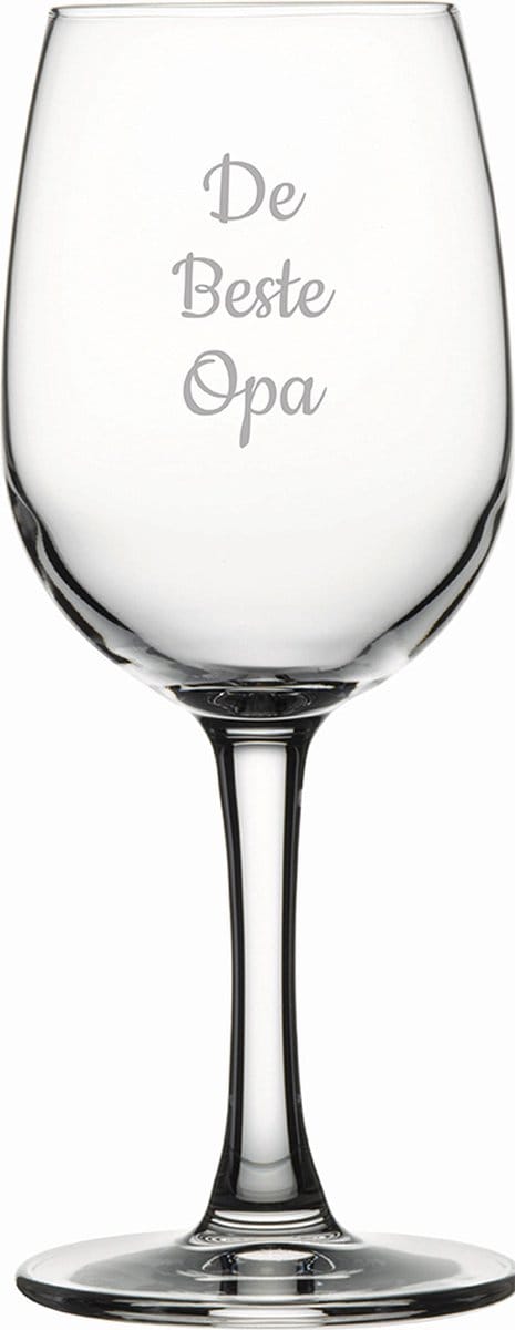 Gegraveerde witte wijnglas 26cl De Beste Opa