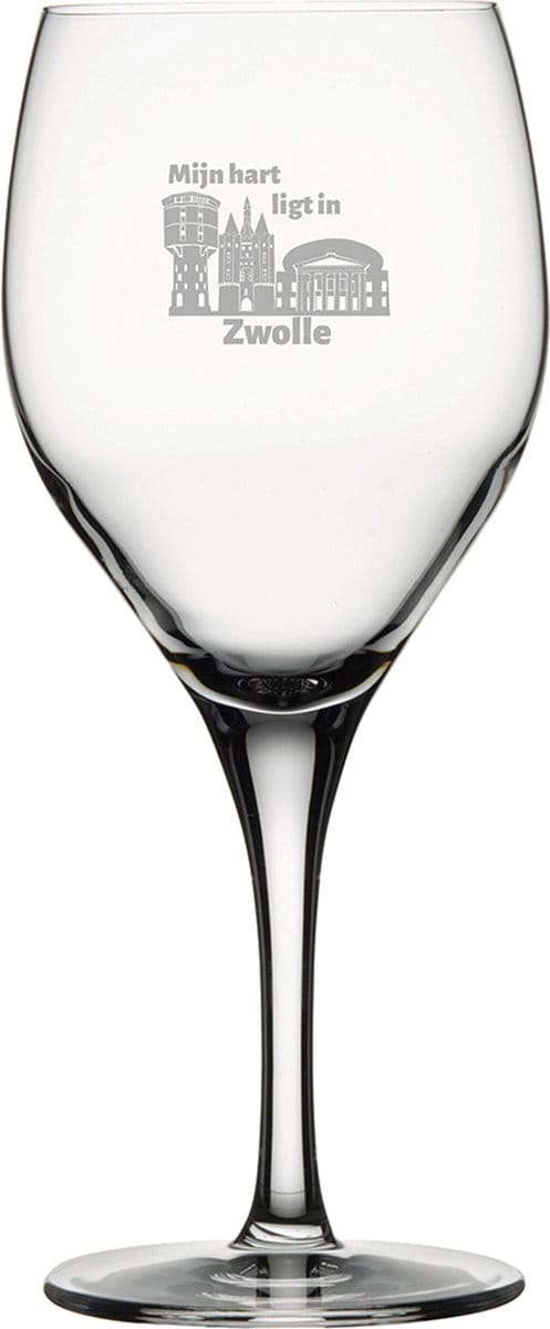 Gegraveerde Rode wijnglas 42,5cl Zwolle