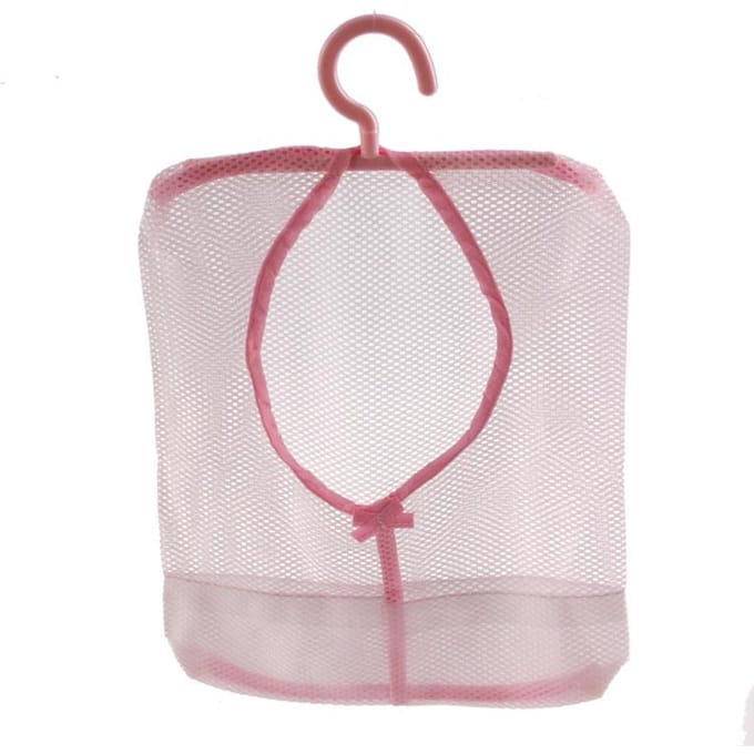 Filet de rangement portable et polyvalent, idéal pour la cuisine et la salle de bain. rose