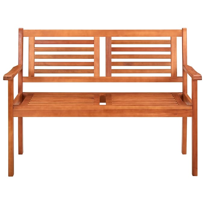 vidaXL - Tuinbank - 2-zits - met - kussen - 120 - cm - massief - eucalyptushout