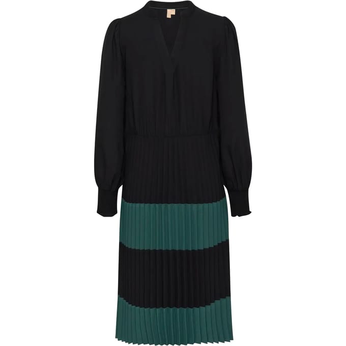 Jurk Feminine black green