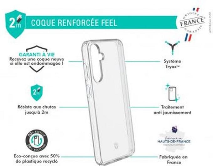 Force Case, Hoesje geschikt voor Galaxy A25 - Versterkt FEEL Tryax System met 3D Inserts, Transparant