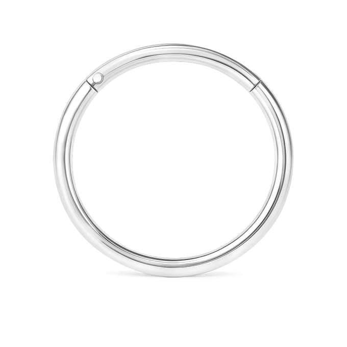 14kt - Witgouden Segment Ring met Scharnier - 1,2 mm Staaf Dikte - 10 mm Diameter - 14 Karaat Witgouden Piercing Ring - Echt Goud (585) - Inclusief Echtheidscertificaat