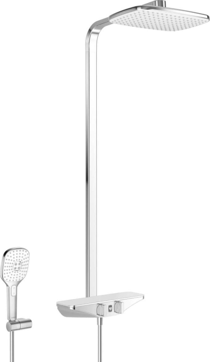 Hansa Emotion Wellfit douchethermostaat m/douchesysteem wit-chroom