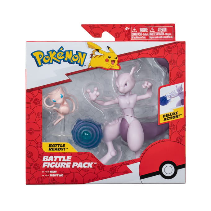 Pokémon - Battle Figure 2 Pack Mew (5 cm) & Mewtwo (11 cm) Battle Figures