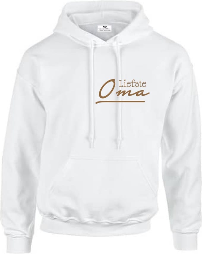 Hoodie Dames-Cadeau Oma-wit-Liefste Oma-Maat S