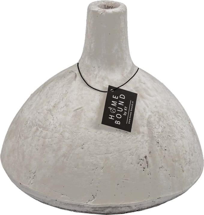 HomeBound by KY | Aardewerk vaas wit | 21,5x21,5x20cm | vaas wit aardewerk