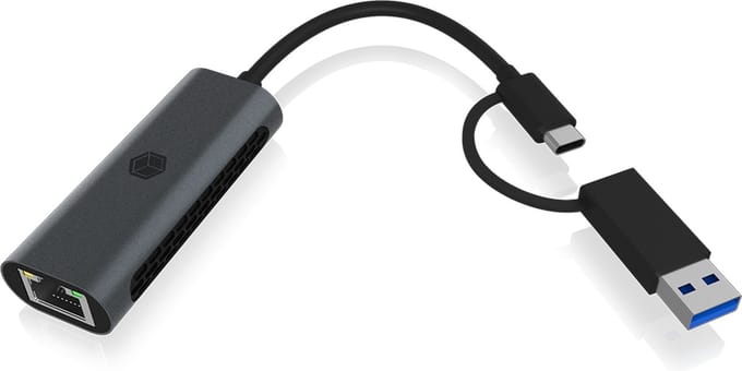 ICY BOX USB Type-A or Type-C 2.5 Gigabit Ethernet LAN adapter