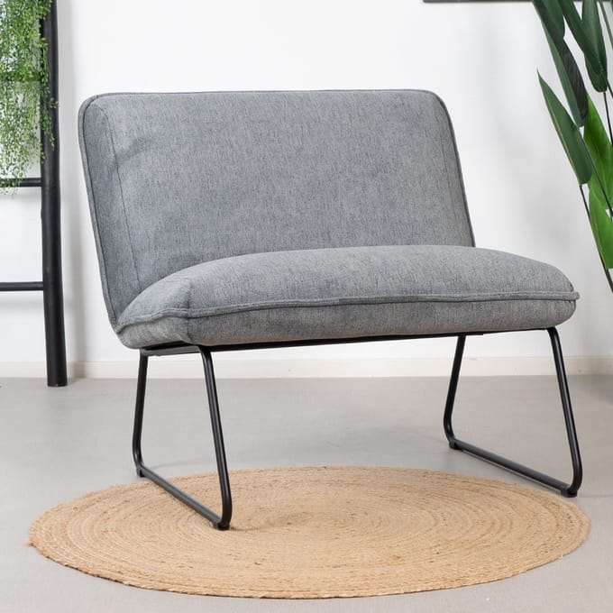 Bronx71® Scandinavische fauteuil Merle antraciet stof gemêleerd