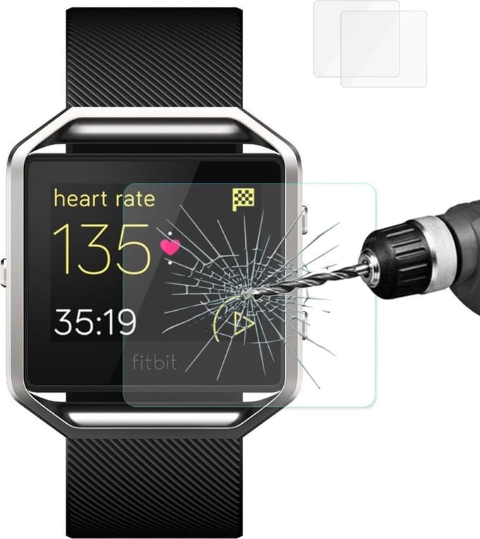 By Qubix - Geschikt voor fitbit Blaze Tempered Glass (Per 2 stuks)