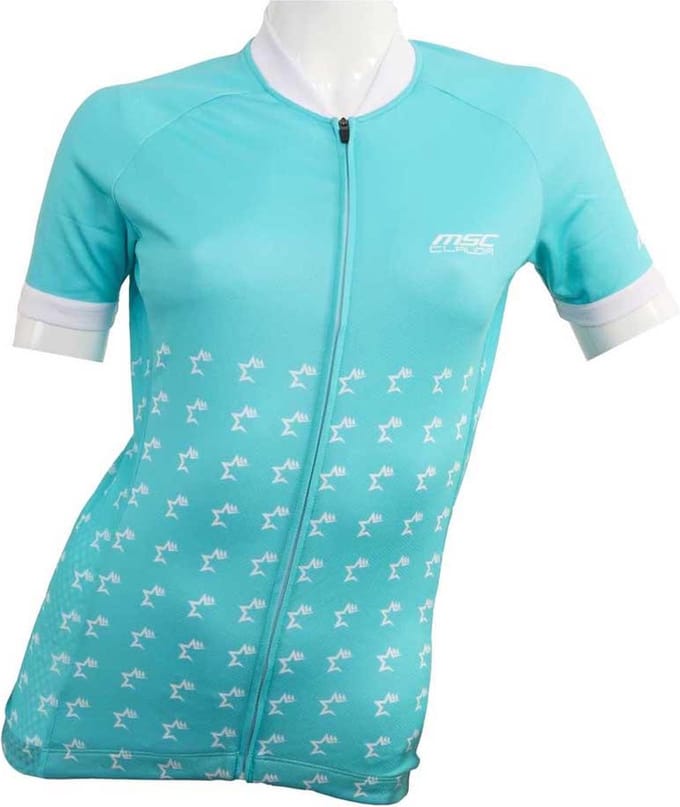 Msc Claudia Korte Mouw Wielertrui Blauw L Vrouw