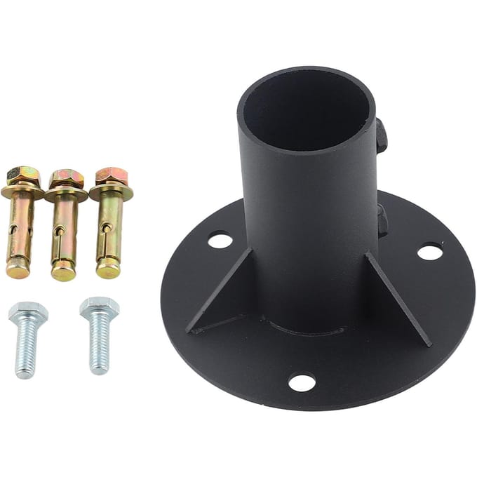 Kettinghek Paal Vloerflens Basisflens Zware Massieve Hekpaal Betonmontage voor Vasthouden 52mm black