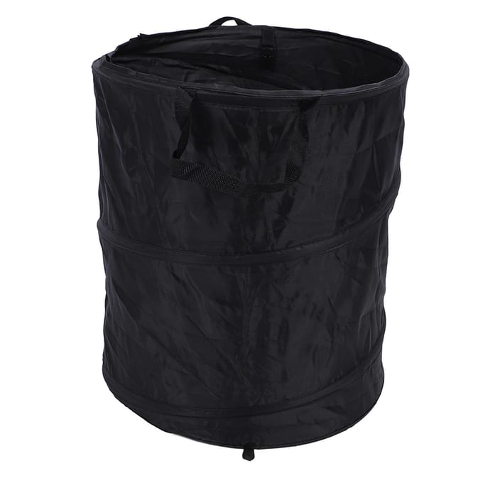 Conteneur à déchets pliable 90L Poubelle de camping portable étanche en tissu Oxford pour pique-nique extérieur noir