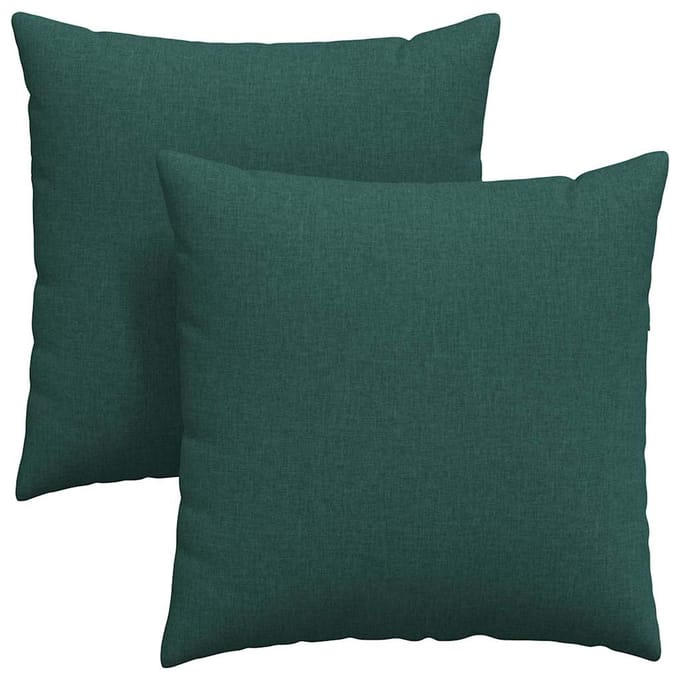 vidaXL - Zitkussens - 2 - st - Stof - Donkergroen - 80 - x - 80 - cm