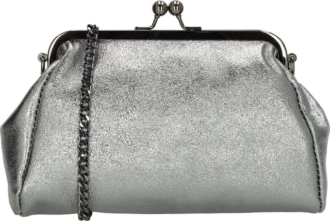 Charm London Anna Schoudertas - 100% Leer - Leren Tas - Zilver
