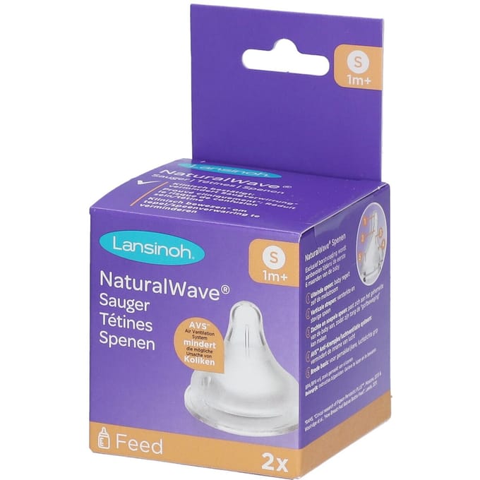 Lansinoh Natural Wave flesspeen Small 2 stuks Onbehandeld/Naturel unisex