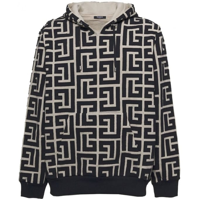 Balmain Monogram Hooded Sweatshirt