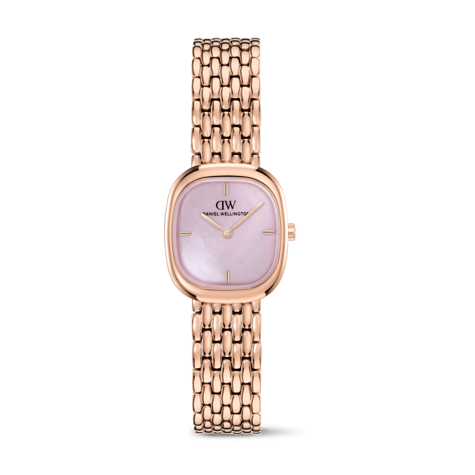 Daniel Wellington DW Watch Corta Pink MOP Grain-Link Rose Gold 24mm