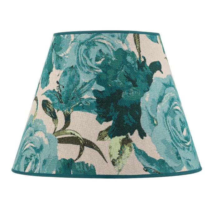 Duolla kap Sofia hoogte 25 cm, bloemenpatroon turquoise