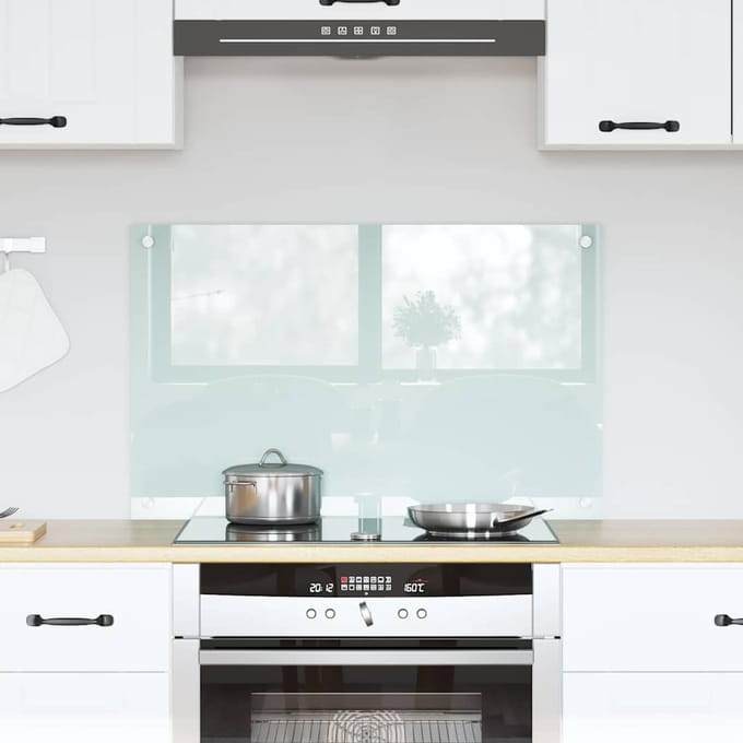 vidaXL - Keukenachterwand - Melk - 80 - x - 50 - cm - gehard - glas