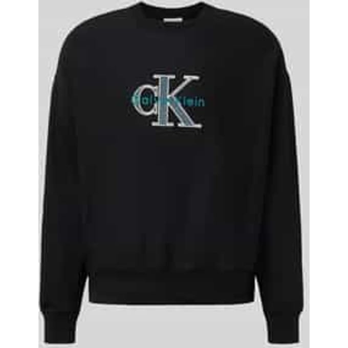 Oversized fit sweatshirt met logostitching, model 'Premium'