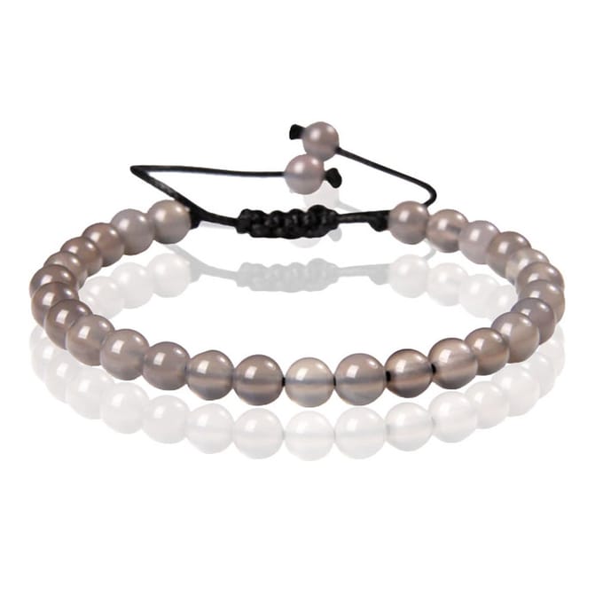 Memphis No.2 Natuursteen Armband Dames - 6mm Grijze Agaat