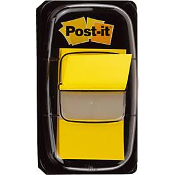 Post-it - index standaard | ft 24 | 4 x 43 | 2 mm | houder met 50 tabs | geel