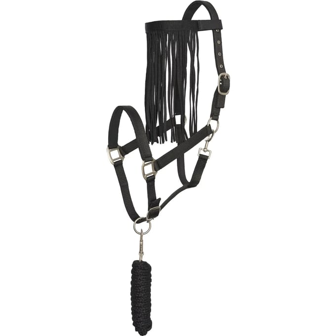 Imperial Riding - Set Van Halster, Touw En Vliegenfrontriem - Zwart - Maat Cob