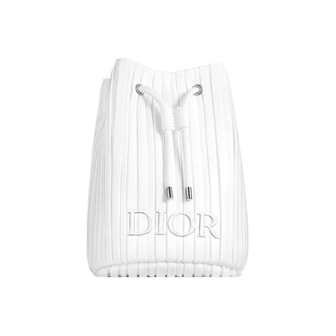 Dior Beauty Witte Keperstof Trekkoord Emmer Make-uptas Makeup Bag