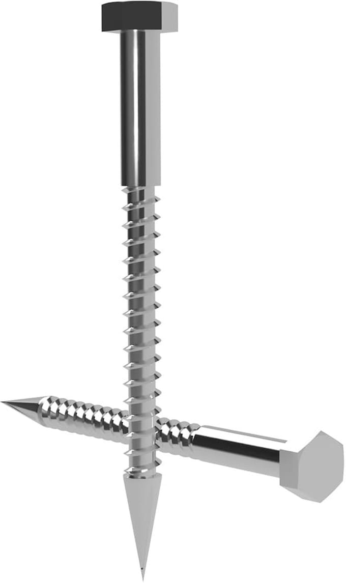 Zeskant Houtschroeven RVS M8 DIN571 - Lengte 200 mm - 10 Stuks