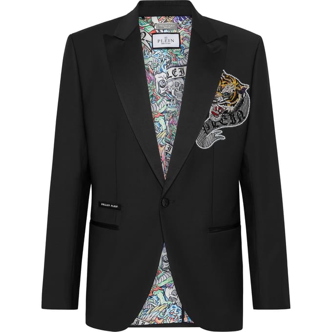 Blazer Met Één Knoop Slim Fit Tattoo