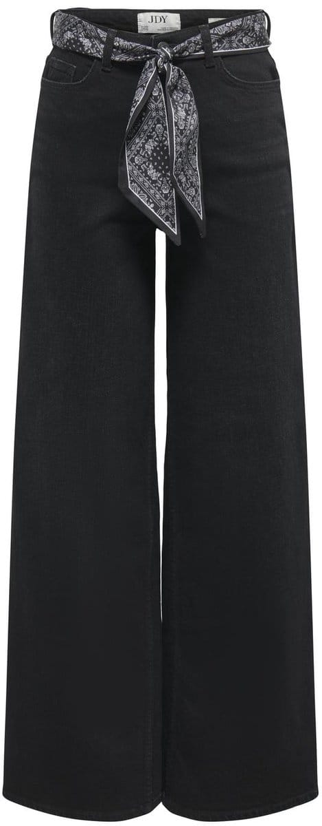 Jacqueline de Yong Jdyvera hw x-wid scarf jeans blk dnm black denim