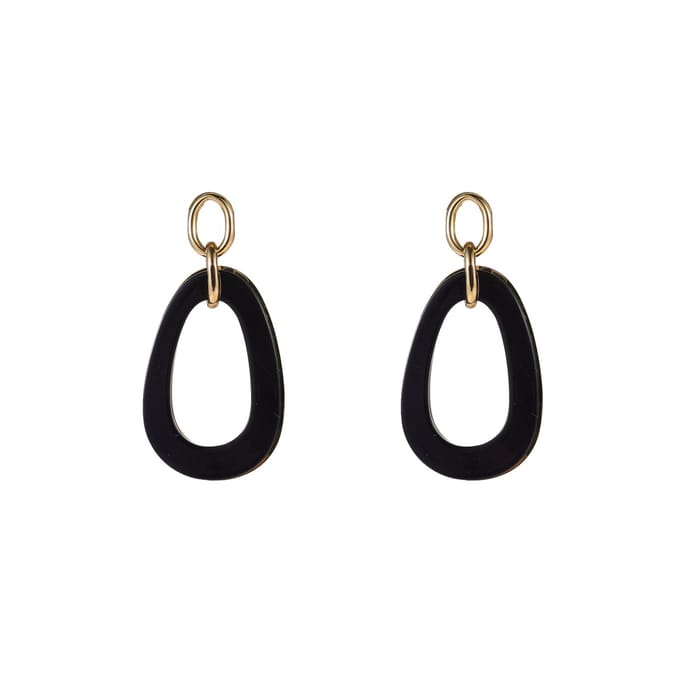 Go Dutch Label Oorknoppen Open Round Dangle Black