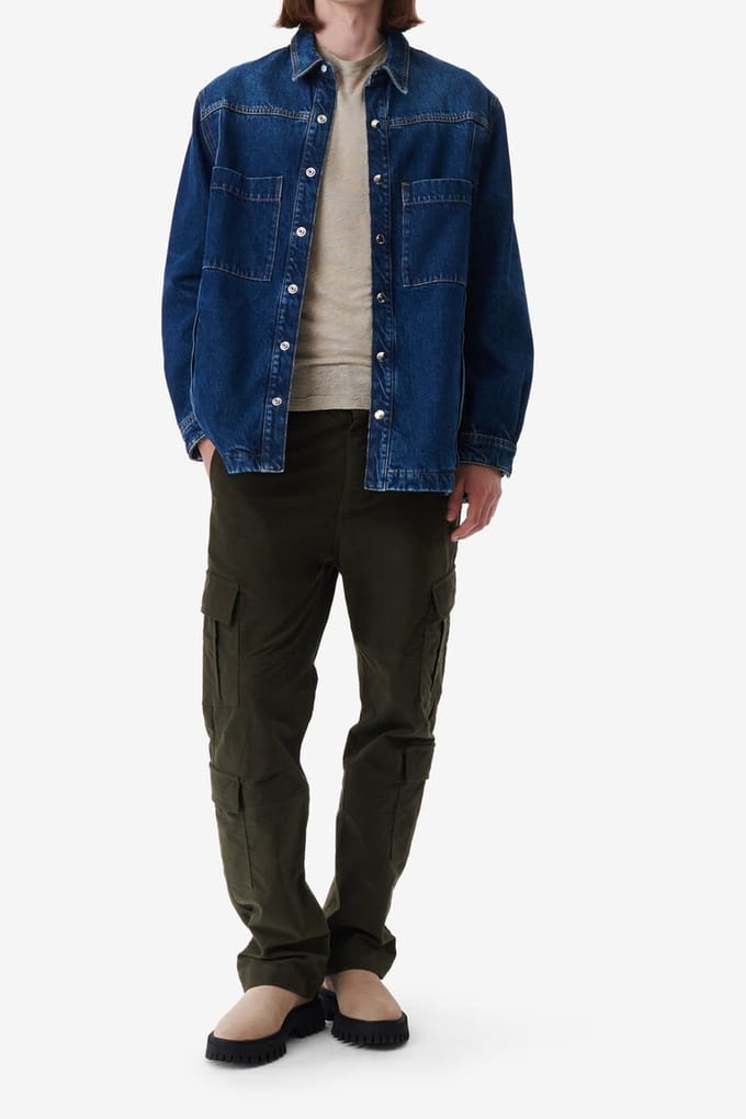IRO Paris Kosse Overshirt Mid Blue Größe: S | Casual hemden Outlet | Herren | Blau