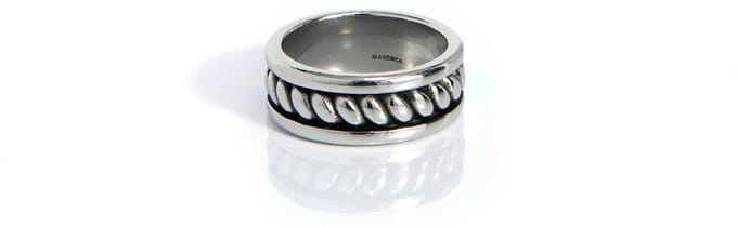 Marenca zilveren heren ring met touw motief (M)