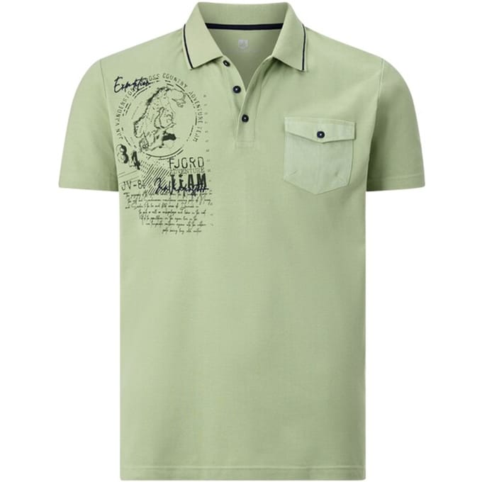 Jan Vanderstorm herren Poloshirt - 68/70 - lichtgroen - Plus Size