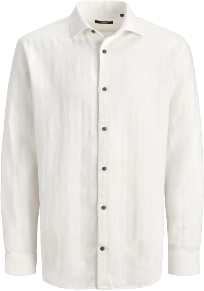 Jack & Jones Overhemd Jprblaparker Linen Blend L/s Shirt 12292161 Cloud Dancer Mannen Maat - M
