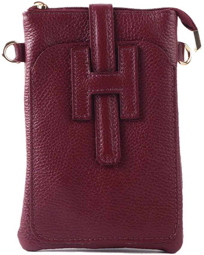Echt lederen handtas Vika - Made in Italy - Bordeaux
