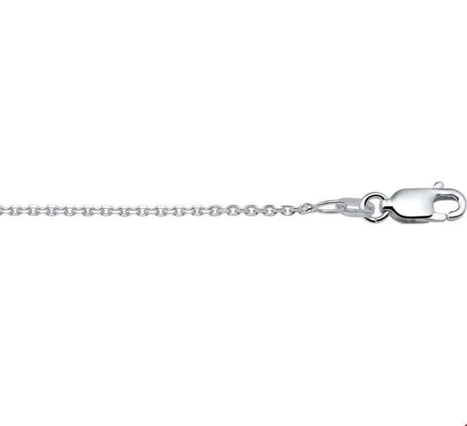 Zilver Gerhodineerde Collier anker gediamanteerd 1 1313206 45 cm